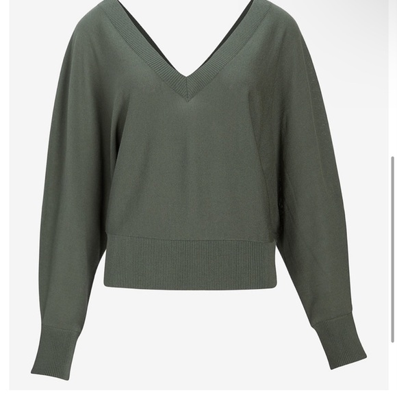 Express V-Neck Relaxed Dolman Sleeve Sweater - Picture 4 of 10